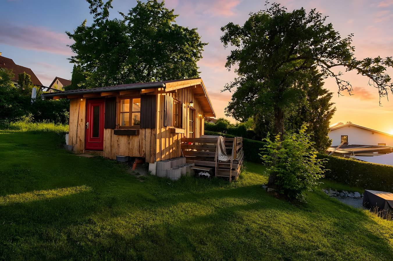 Ganze Ferienwohnung, „Uriges“ Tinyhaus mit privater Terrasse, Garten und Wlan in Ostbayern