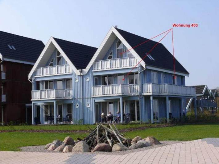 Ferienwohnung mit Meerblick für 6 Personen, mit Balkon und Whirlpool sowie Sauna in Rechlin