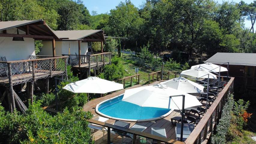 Zelt für 4 Personen, mit Pool und Ausblick sowie Garten, mit Haustier in der Toskana - 3