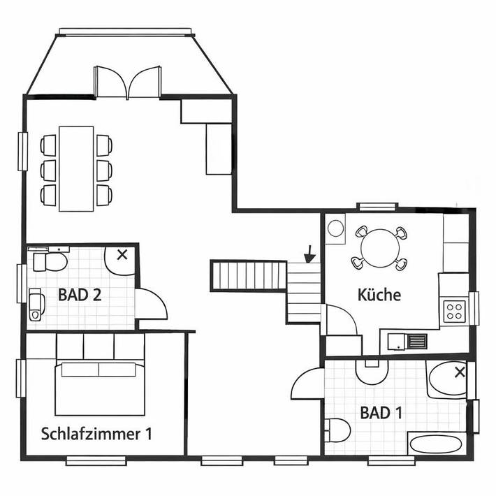 Ferienwohnung für 8 Personen, mit Balkon und Terrasse sowie Garten und Ausblick in Blekendorf - 2
