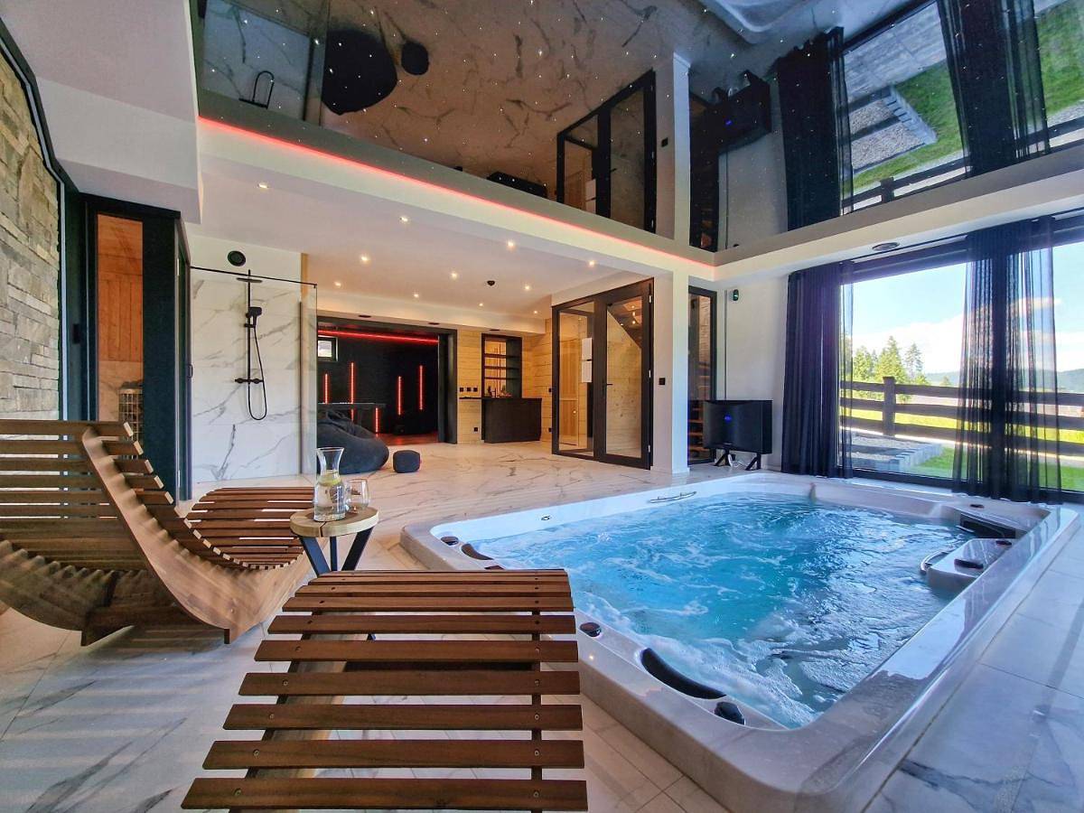 Lk Forest Villa luksusowe domy z basenem z jacuzzi, sauną, grotą solną, salą bilardową i ogrodem in Karpaten (Polen)