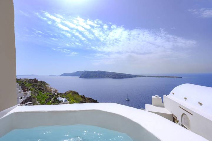 Casa de férias para 5 pessoas, com Vista para o mar e Varanda e ainda Terraço em Oia