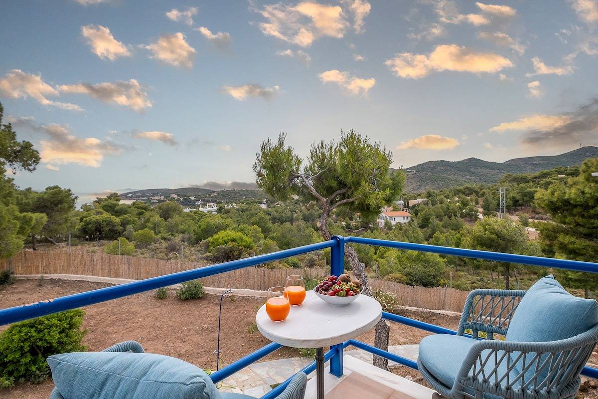 Villa Elisa Sounio - Sea and Poseidon Temple View in East coast of the Attika region