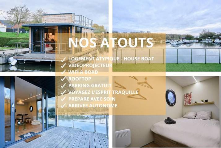 Bateau pour 4 personnes, avec terrasse ainsi que vue et vue sur le lac dans Hauts-de-France - 3