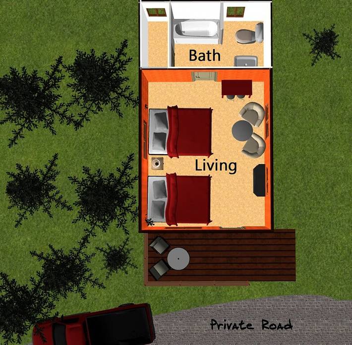 Chalet für 4 Personen, mit Garten und Terrasse, mit Haustier - 1