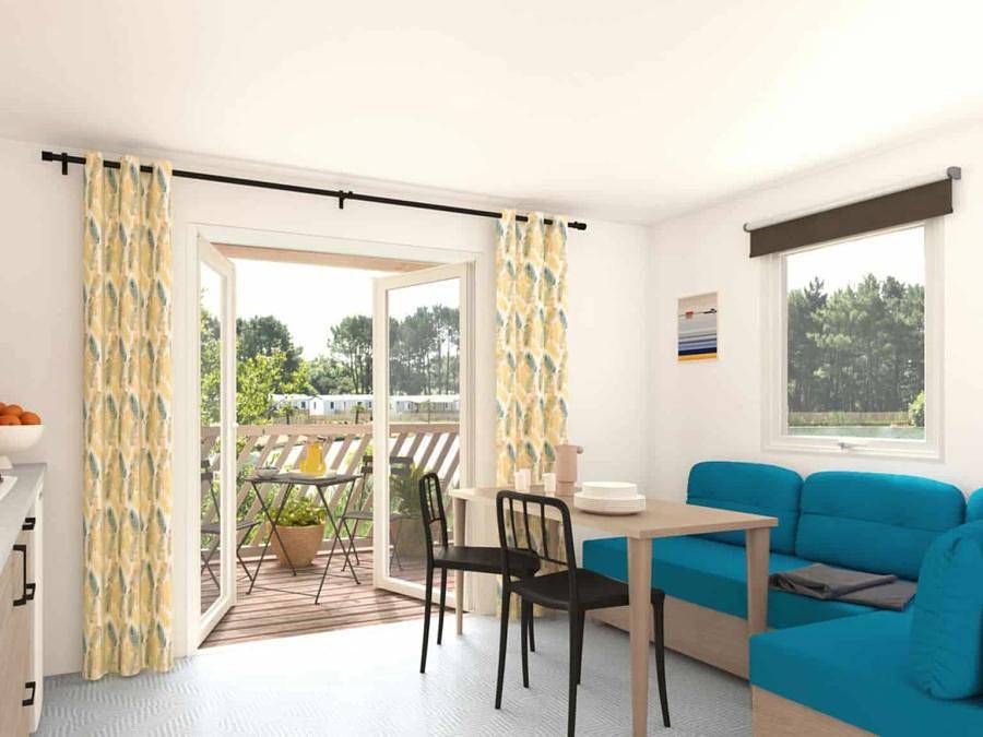 Camping Lou Pignada  - Mobilhome 6 personas - Mobil Home Aqua 2ch 4/6pers Terraza Bay Tv in Messanges, Côte d’Argent