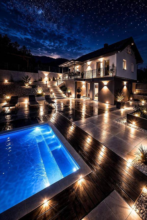 Ferienanlage für 8 Personen, mit Pool und Ausblick sowie Sauna und Garten, mit Haustier in Slowenien