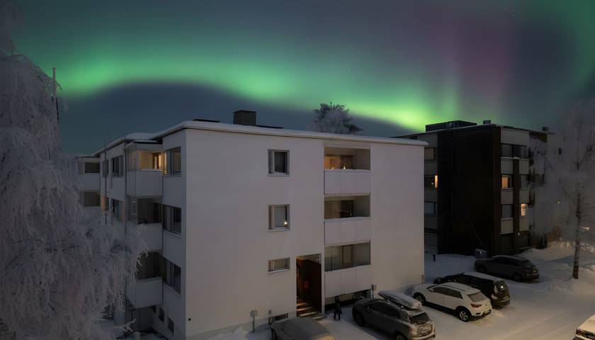 Ganze Wohnung, Ferienwohnung für 8 Personen mit Balkon in Rovaniemi, Lappland