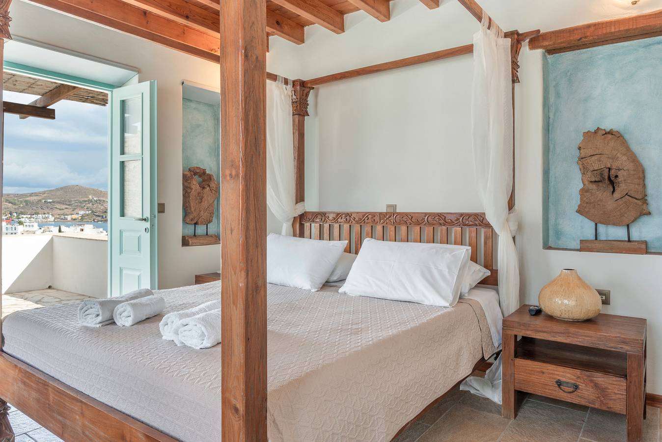 Chambre 'Double Vue sur Mer No 2' avec Vue sur Mer, Wi-Fi et Climatisation in Skala (Patmos), Dodécanèse