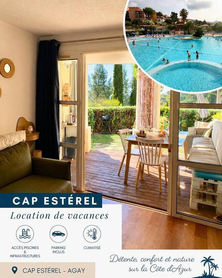Gîte pour 4 personnes, avec jardin et vue ainsi que bassin pour enfant et piscine, animaux acceptés dans Golf De Cap Esterel - 3