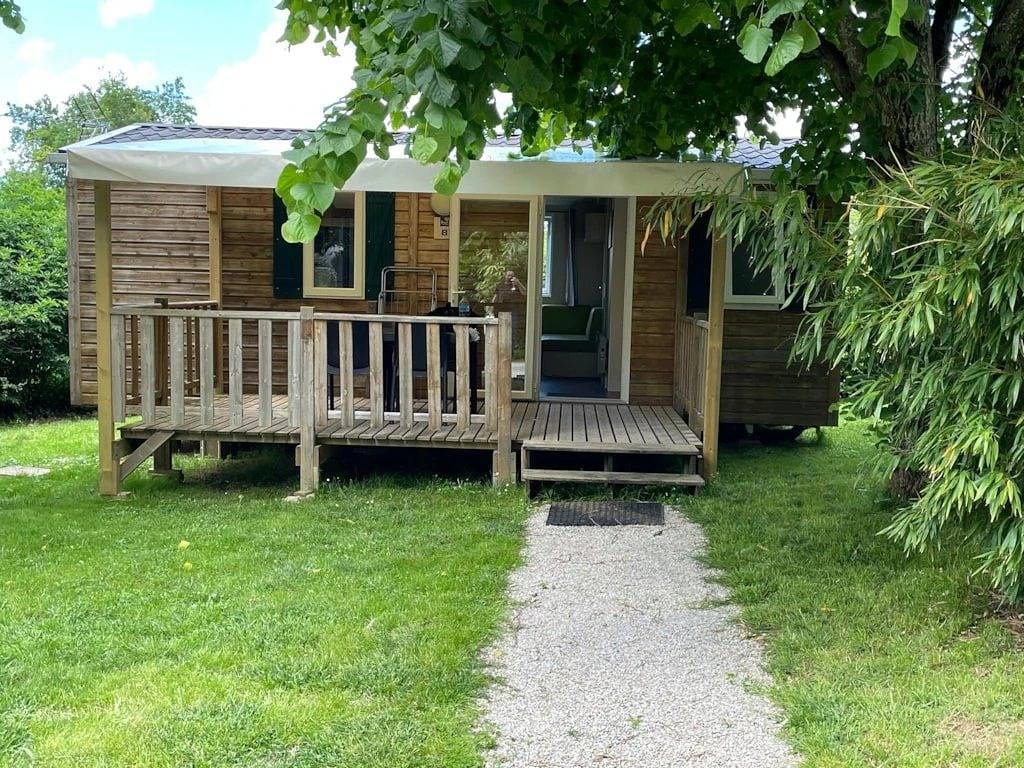 Zecamping 3 étoiles piscine chauffée dog friendly locatif Tv clim 27m2 in Sorèze, Castres und Umgebung
