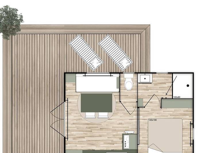 Mobil home pour 2 personnes, avec bassin pour enfant à Junas - 2