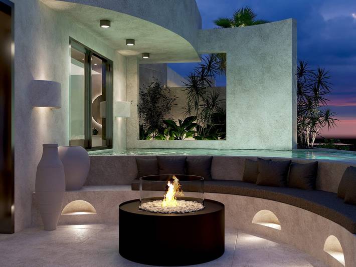 Location de vacances pour 2 personnes, avec terrasse ainsi que vue sur l’océan et jardin à Thera - 2