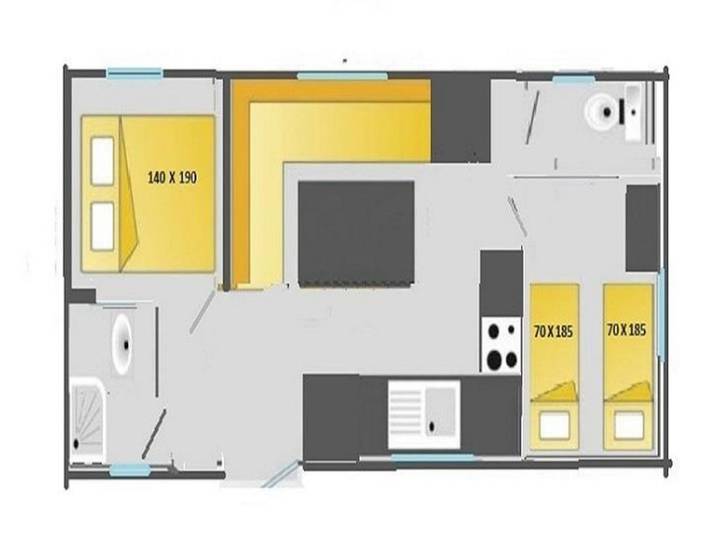 Mobil home pour 5 personnes, avec piscine à Payrac - 4
