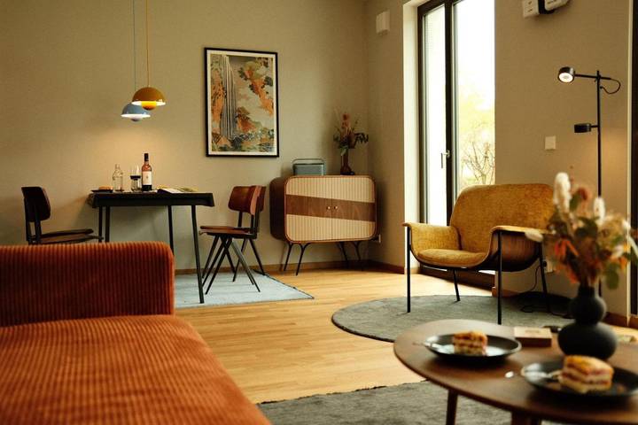 Ferienwohnung für 4 Personen, mit Terrasse und Garten sowie Sauna und Ausblick in Storkow