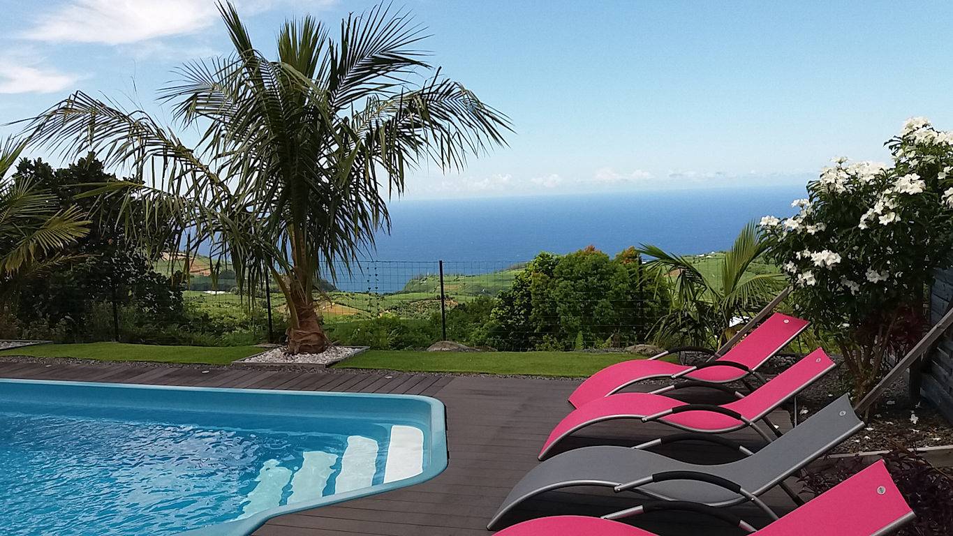 Magnifique Vue Océan,L'Amandava, 6 pers, piscine privée chauffée in Petite-Île, Île de la Réunion