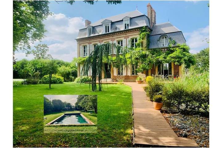 Cottage pour 12 personnes, avec vue ainsi que piscine et jardin dans Villers-sur-le-Roule