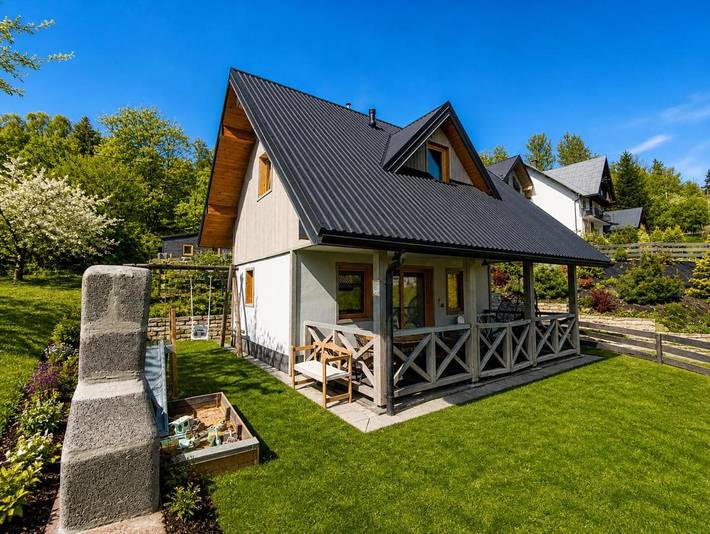 Domek letniskowy dla 4 osób, z Balkon i Taras oraz Ogród i Widok w Pieniny