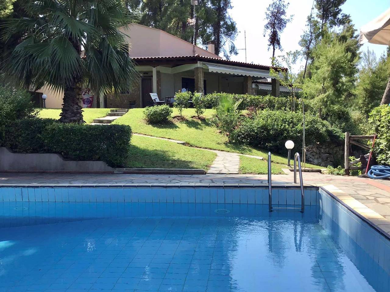 Serenity: Peaceful family villa with shared pool in Sane, Kassandra