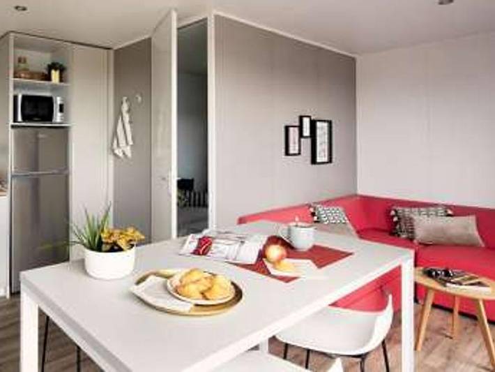 Camping Sites et Paysages - Pyrénévasion  - Mobilheim 5 personen - Ardiden Tv Lv Halbüberdachte Terrasse in Sazos, Nationalpark Pyrenäen