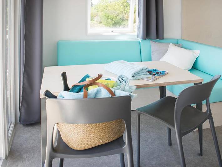 Flower Camping Le Rompval - Mobilheim 4 personen - Premium 25 m² inkl. überdachte Terrasse- 2 Zimmer +Tv + Geschirrspülmaschine + Bbq in Bois de Cise, Mers-les-Bains