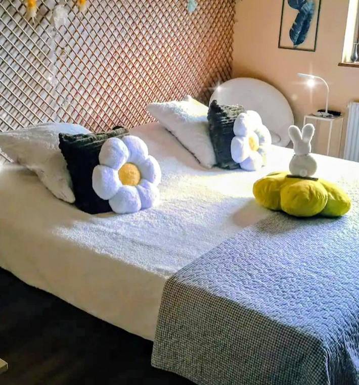 Gîte pour 3 personnes, avec vue ainsi que piscine et jardin à Buhl