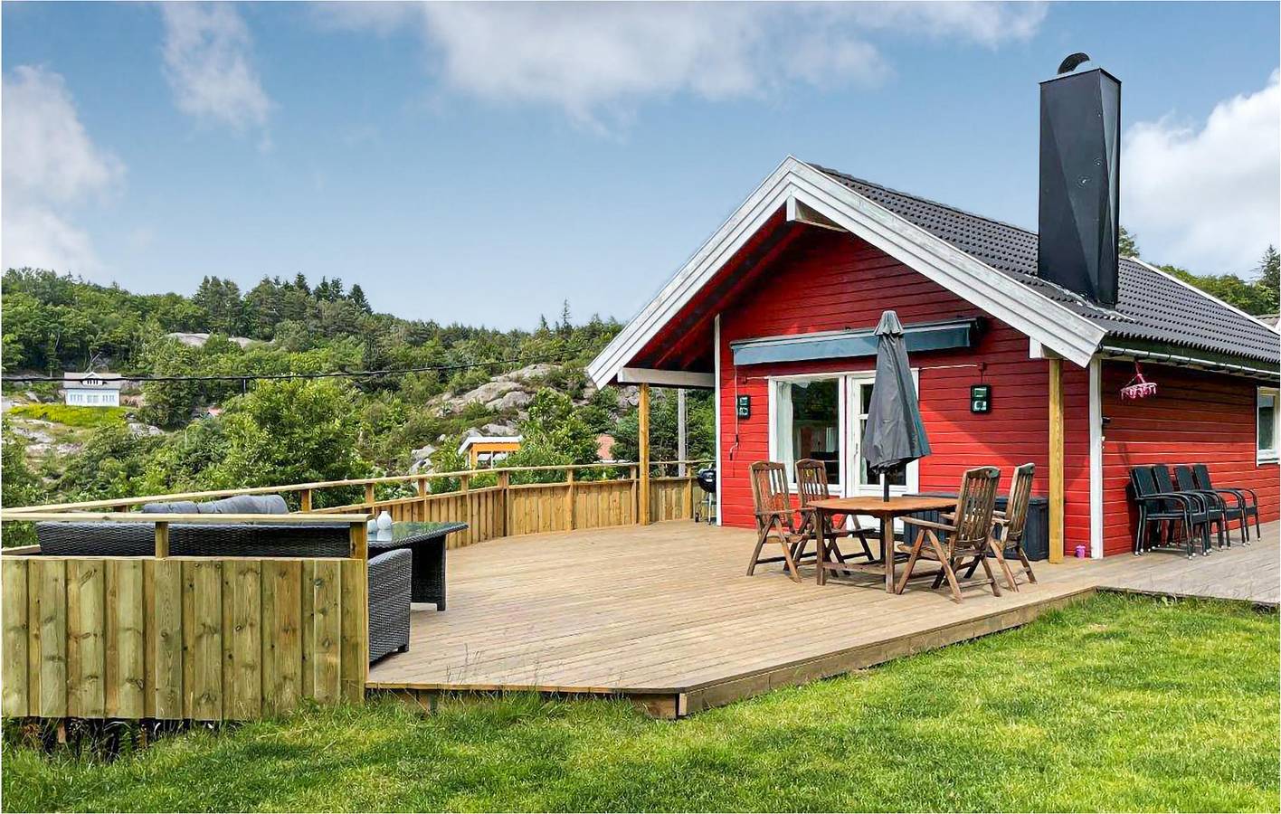Ferienhaus für 6 Personen mit Terrasse in Farsund