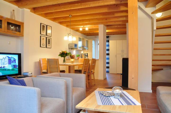 Ferienhaus mit Meerblick für 6 Personen, mit Ausblick und Balkon sowie Sauna
