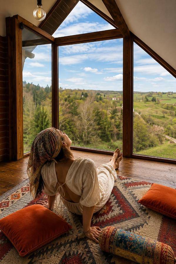 Domek letniskowy dla 2 osób, z Balkon i Taras oraz Ogród i Widok w Serbia