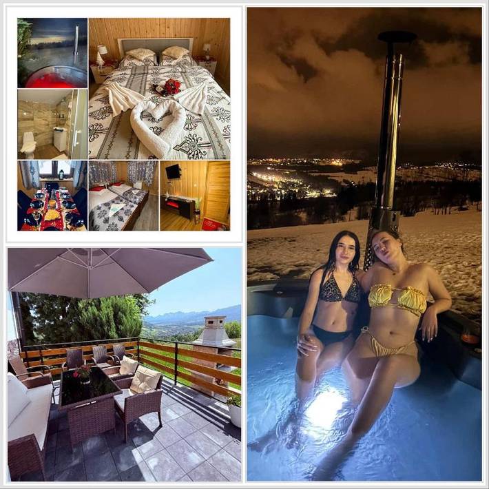 Location de vacances pour 9 personnes, avec jacuzzi ainsi que jardin et balcon à Poronin