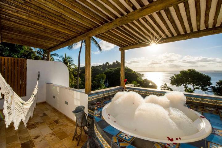 Pousadas para 2 pessoas, com jardim e piscina, adaptado a crianças em Morro de São Paulo