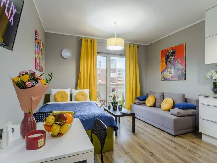 Apartament wakacyjny dla 4 osób, z Balkon/ taras i Taras w Województwo łódzkie