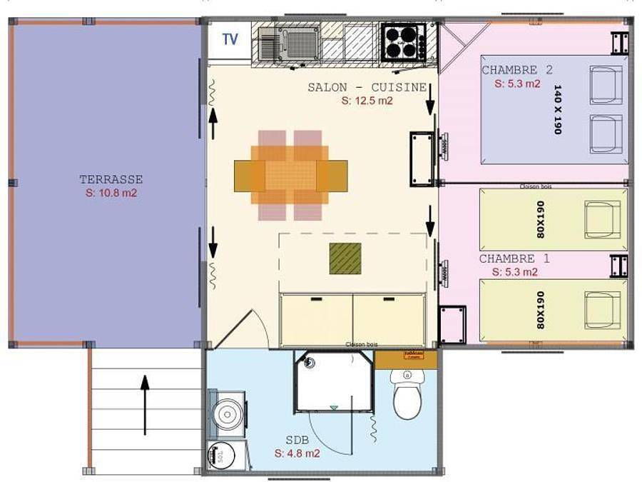 Flower Camping du Port Caroline - Tente en toile et en bois 4 personnes - Lodge Cosyflower Luxe Premium in Loire-Authion, Région d'Angers