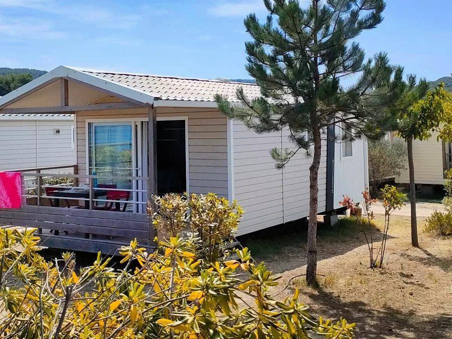 Camping Tikayan Félix de la Bastide - Stacaravan 4 personen - California Standaard 3 Kamers 4 Personen Airconditioning + Tv in Saint-Mitre-les-Remparts, Istres en omgeving