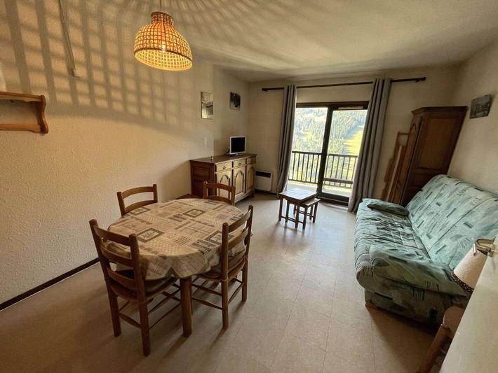 Ganzes Studio, Studio für 4 Personen, nah an Pisten und Geschäften, Balkon mit Skigebietsblick in Flaine, Arâches-la-Frasse
