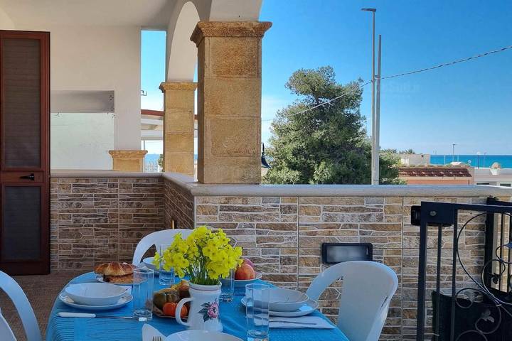 Casa de vacaciones para 5 personas con balcón in Marina di Pescoluse, Torre Vado