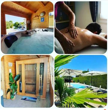 Cottage pour 2 personnes, avec sauna et piscine ainsi que jardin et jacuzzi à Cessenon-sur-Orb