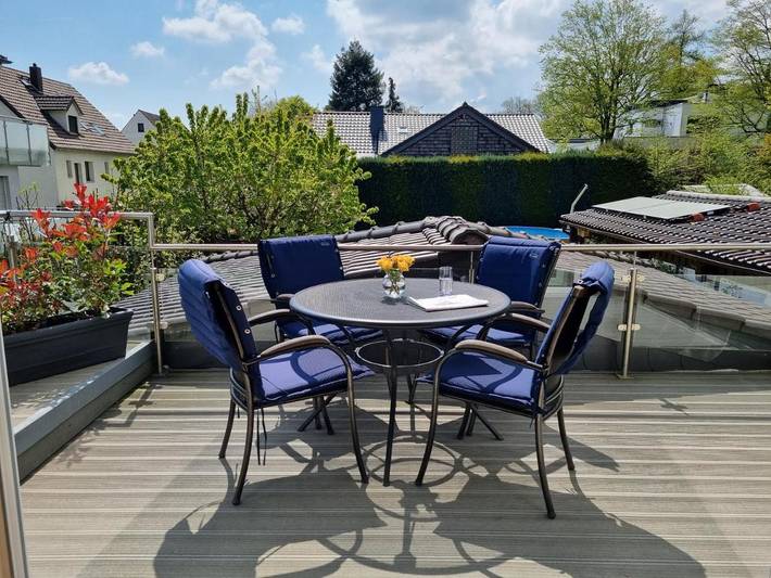 Ferienwohnung für 5 Personen, mit Balkon und Terrasse sowie Ausblick