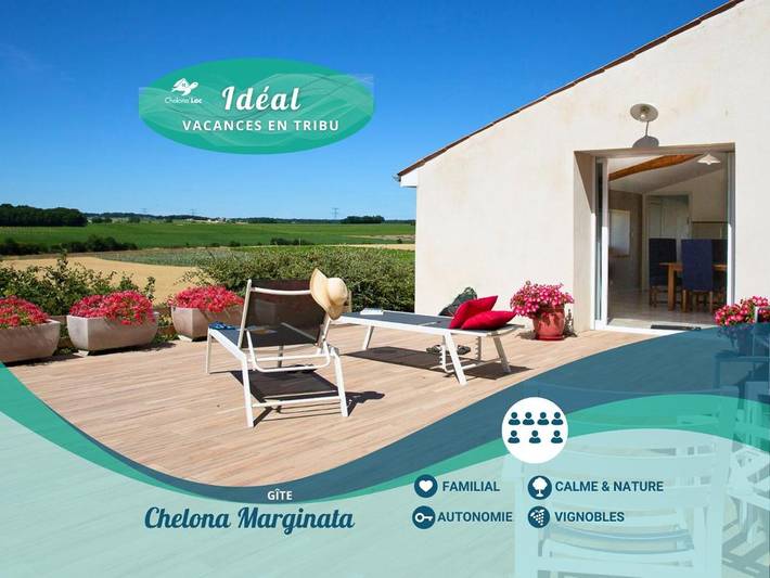 Location de vacances pour 7 personnes, avec jardin et vue à Saint-Bonnet-sur-Gironde