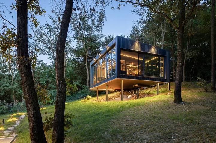 Blockhütte für 2 Personen, mit Whirlpool und Garten sowie Sauna - 1