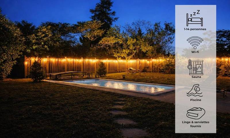 Location de vacances pour 14 personnes, avec sauna et piscine ainsi que vue et jardin à Ouches - 2