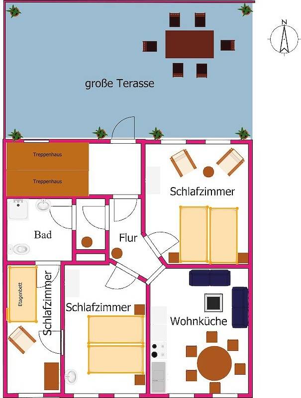 Ferienwohnung für 5 Personen, mit Terrasse in Traben-Trarbach - 4
