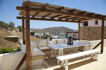 Cottage pour 7 personnes, avec jardin et vue, animaux acceptés dans Patmos