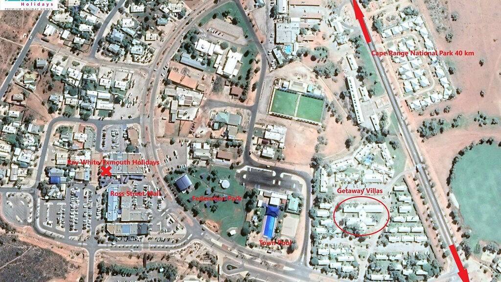 Getaway Villas, Unit 3 - Private überdachte Außenterrasse in Exmouth, Western Australia