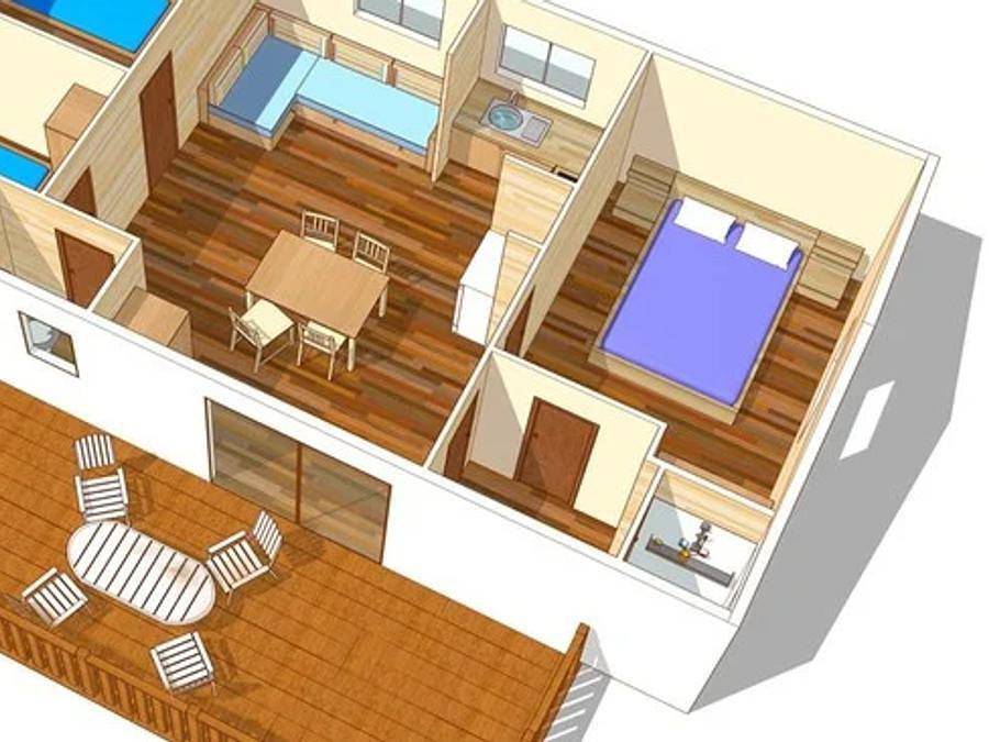 Camping La Falaise Narbonne Plage - Mobile home 6 persons - Classic | 3 Bedrooms | 6 Pers. | Raised terrace in Narbonne Plage, Narbonne