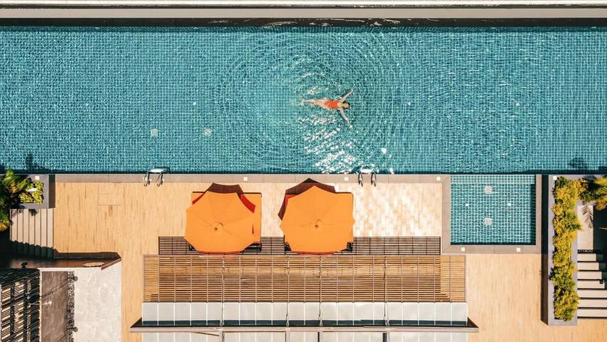 Hotel for 5 personer, med pool og terrasse i Kata Beach