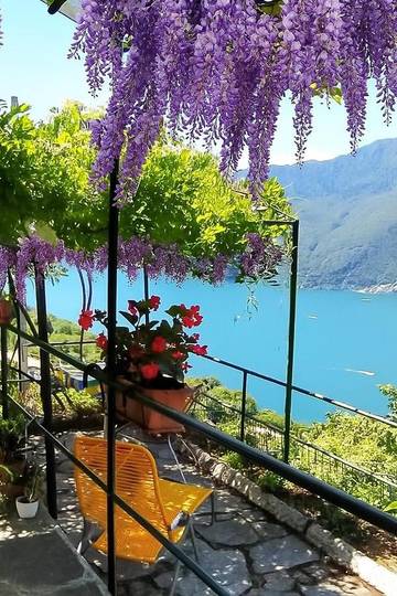 Chalet für 3 Personen, mit Terrasse und Seeblick sowie Ausblick am Lago Maggiore
