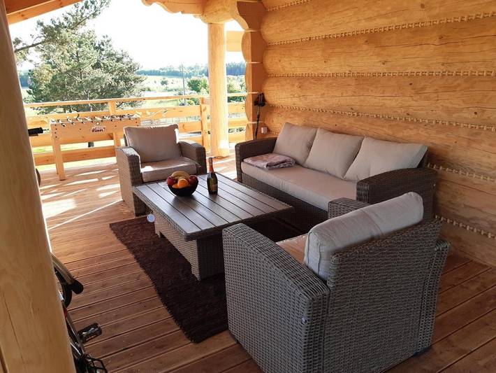 Dom dla 8 osób, z sauna i widok na jezioro oraz ogród i widok w Pasym