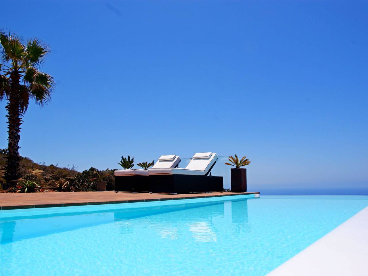 Moderne Architekten-Villa mit Infinity-Pool und Meerblick in Puntagorda, La Palma Nord