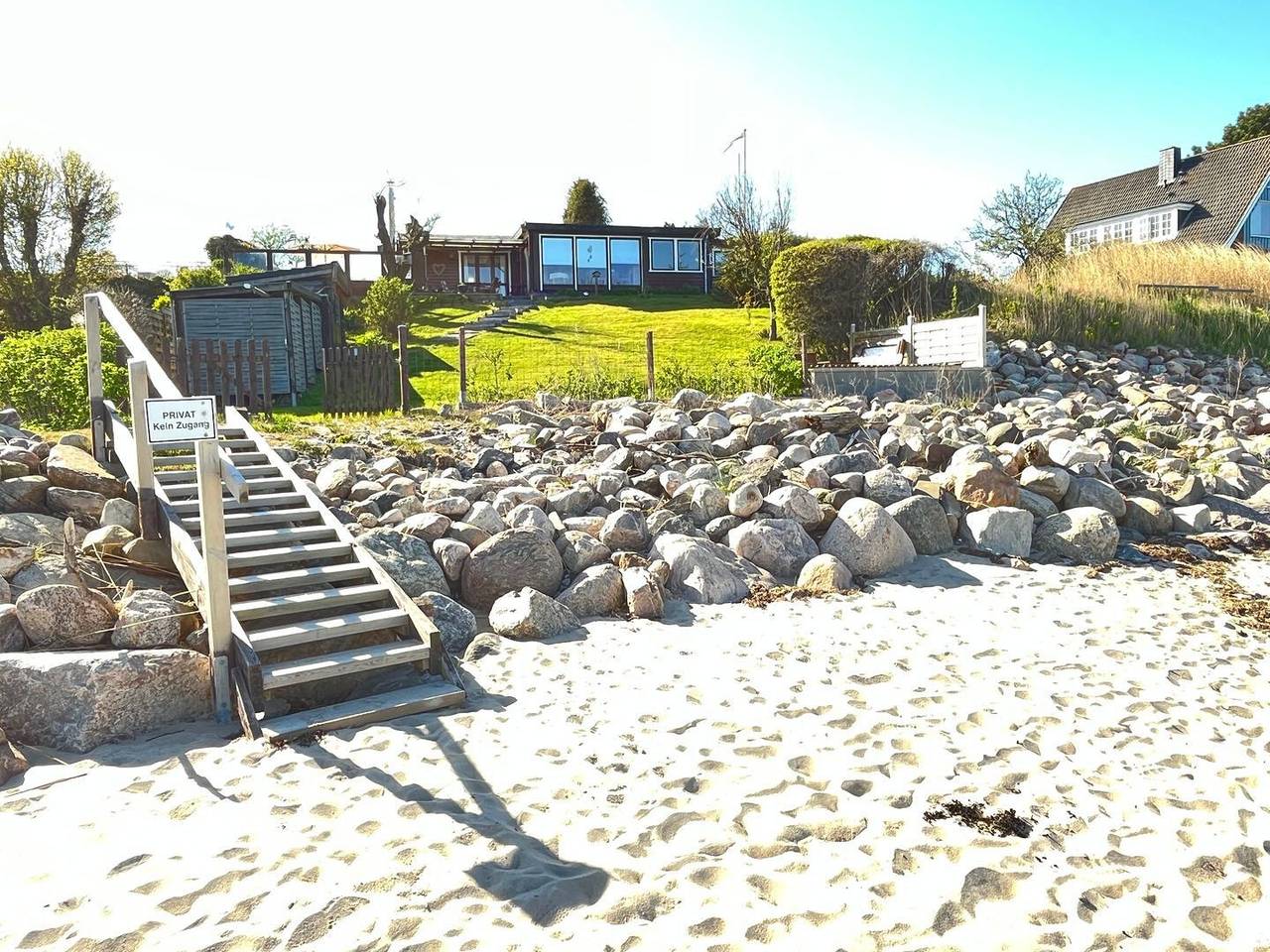 Utkiek / Ferienhaus mit drei Schlafzimmern und privatem Strandzugang in Glücksburg, Flensburger Förde
